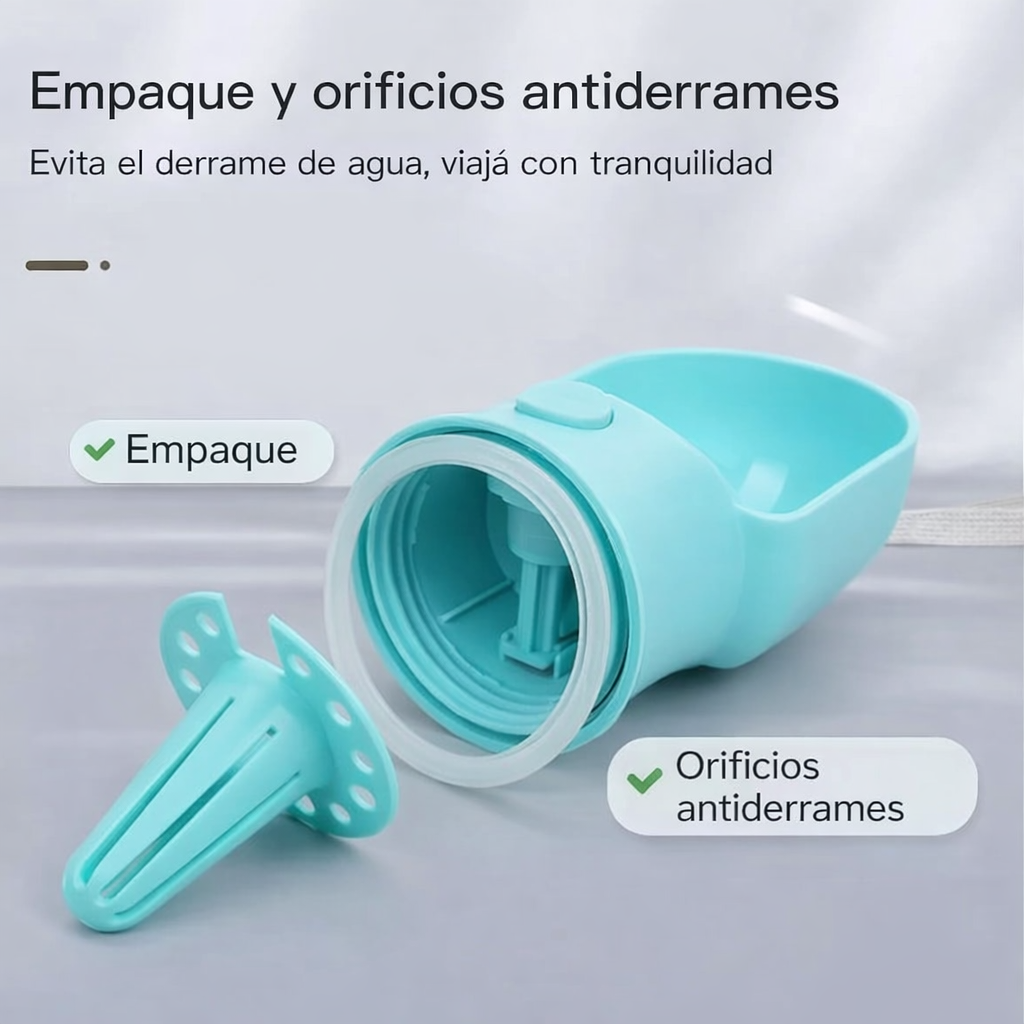 Botella dispensadora de agua y comida